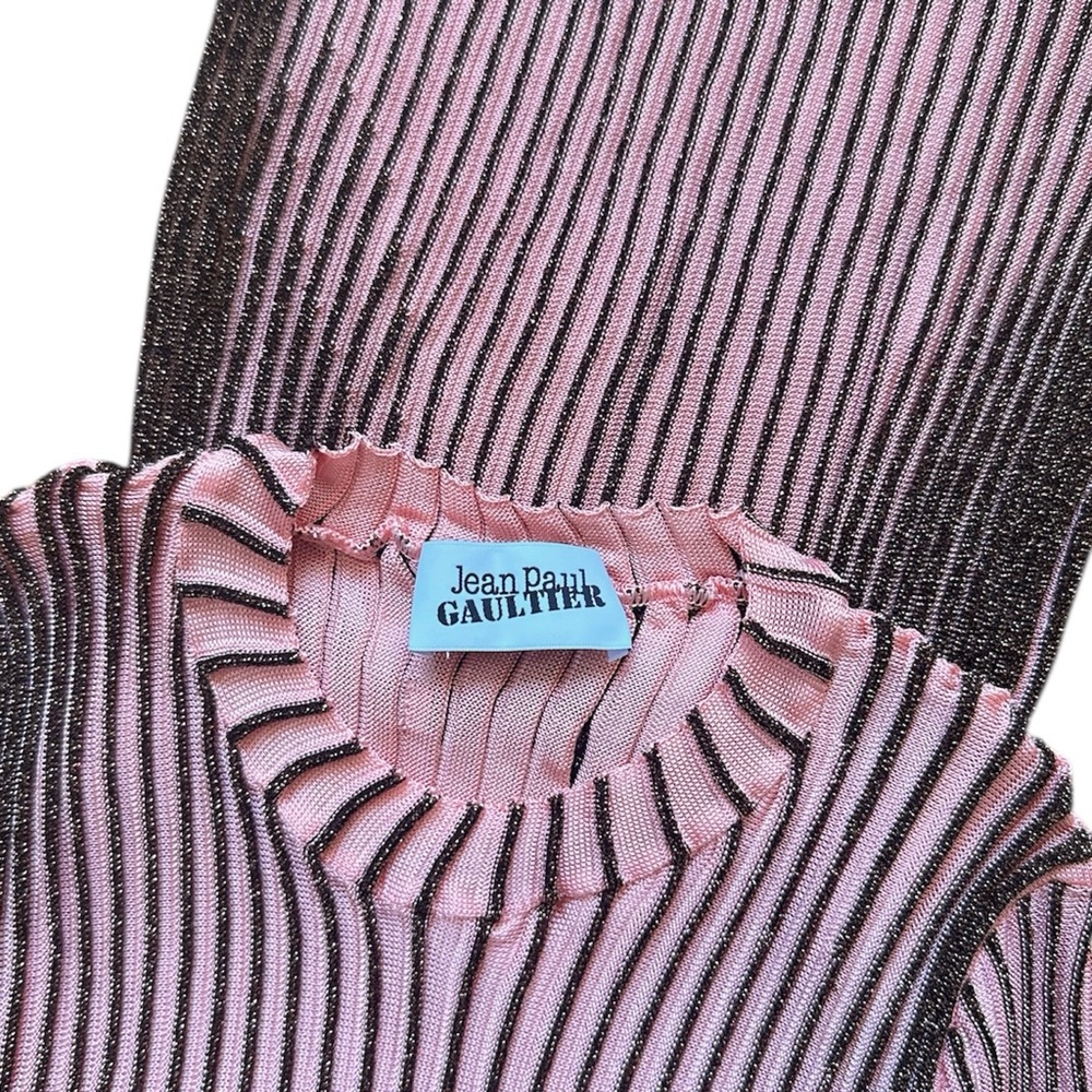 Jean Paul Gaultier Pink Metallic Female Body Trompe L’oeil Knit T-Shirt - Picture 3 of 10